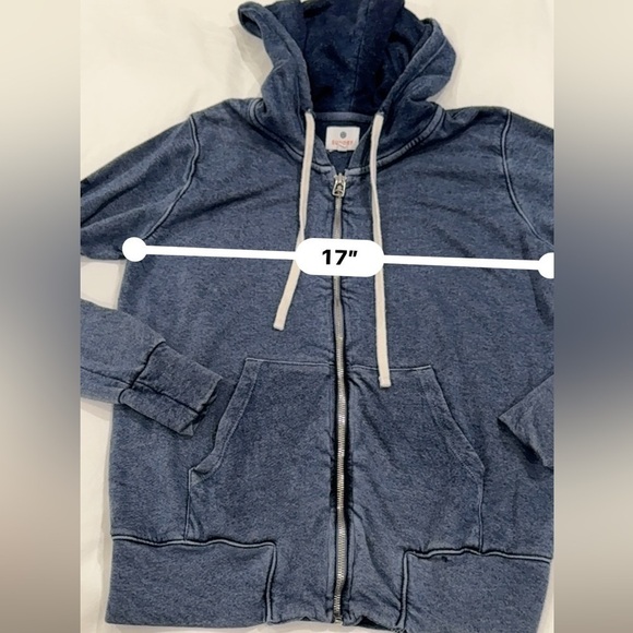 Sundry Dream Big Full Zip Hooded Jacket Women's Size 0 XS Blue/Gray nautical G - Picture 4 of 5